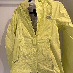 North Face Rain Jacket, Yellow, XS
